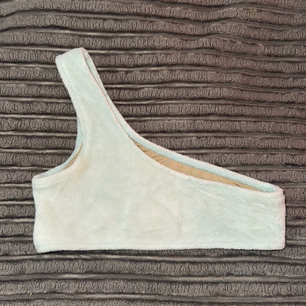 Frankie's Bikinis Light Blue Terry Top